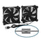 Quiet Dual 120mm USB Fan Dual-Ball Bearings, with L/M/H 3-Degree Speed Controller