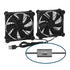 Quiet Dual 120mm USB Fan Dual-Ball Bearings, with L/M/H 3-Degree Speed Controller