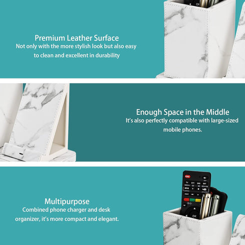 Wireless Charger with Desk Organizer, Charging Station for iPhone 14/14 Pro/13/12/11/Samsung Galaxy S23/S22/S21/S20