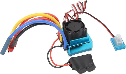 Jauarta 45A 5.8V3A RC ESC Blue Brushless Electronic Speed Controller Waterproof Powerful with BEC T Plug for RC Car