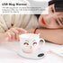 Adjustable Electric Beverage Heater for Ceramic Coffee Cups - USB Mug Warmer (White)