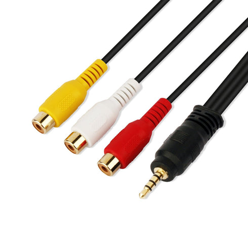3.5mm to RCA Audio Extension Cable,Gold Plated 3.5mm Male to 3RCA Female Stereo Audio Cable for Smartphones,MP3, Tablets,Speakers,Home Theater - 3.5 to 3RCA 25cm