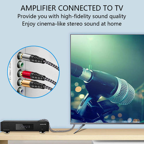 Yeung Qee 10 ft Audio Video RCA Cable, 3RCA Male to 3RCA Male Composite AV Cable for Set-Top Box, DVD