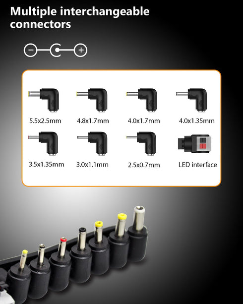 FOYU 12V 2A 24W 8 Cleaner/SPS100 8 Universal AC/DC Adapter Switching Power Supply with Size Plug Tips, Replacement Wall