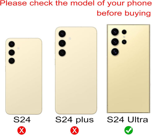 Galaxy S24 Ultra Back Glass Replacement, 5G Back Glass Cover with Pre-Installed Camera Lens & Adhesive - Yellow Gold