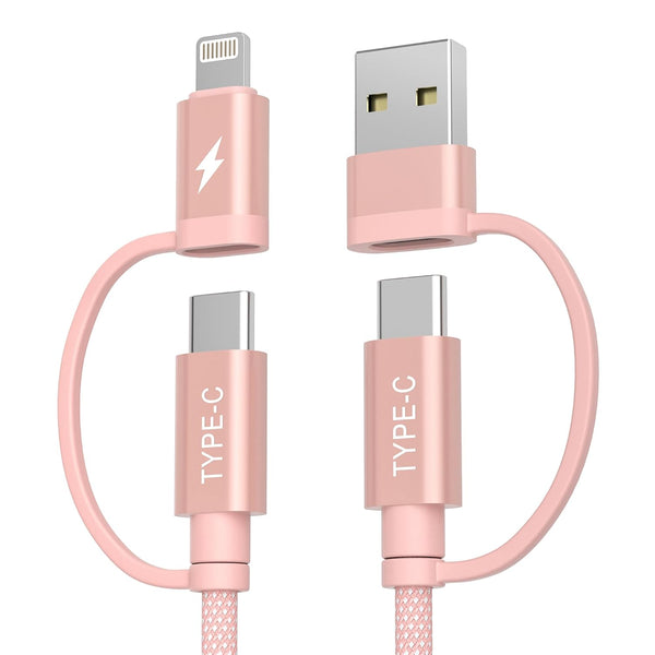 Basesailor 4-in-1 USB C to USB C Cable 1ft, 60W Fast Charging Multi Charger Cord for Kindle Fire, Samsung Tab - 2023