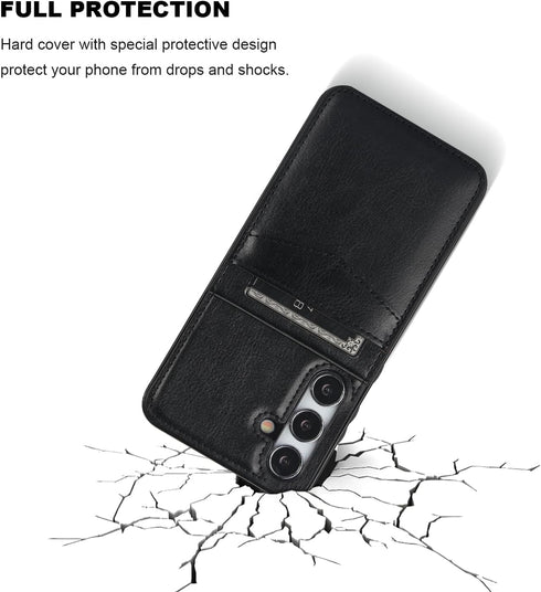 KIHUWEY Samsung Galaxy S24 Plus Wallet Case with Credit Card Holder, Flip Leather Magnetic Clasp Kickstand Cover, Black