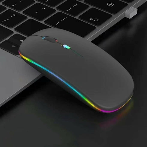 Guiheng 2 Pack Mouse,Portable(BT5.2+USB Wireless Bluetooth Mouse,LED Dual Mode Rechargeable Silent Slim Laptop