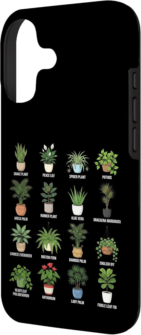 Educational Science Ideas 17 Air-Purifying Houseplants in Pots Chart Botanical Guide Case for iPhone