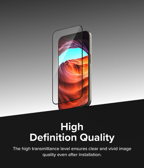 Ringke Easy Slide Tempered Glass Screen Protector for iPhone 15 Pro - 9H Hardness, Shatterproof, Case Friendly - 2 Pack