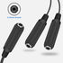 Duttek Y Cable, 6.35mm Mono TS Female to 2x6.35mm Mono TS Female Splitter, 20cm/8inch (635F-2FMTS)