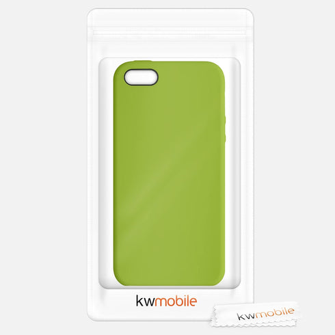kwmobile Case for Apple iPhone SE (1.Gen 2016) / iPhone 5 / 5S, TPU Silicone Phone Cover - Green Peppercorn