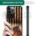 DJSOK Classic Wood Grain American Flag Case for iPhone 15, Dual Layer Shockproof Rugged Cover for Men Boys Girls