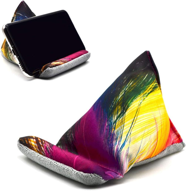 Fabric Phone Stands, Handmade Phone Pillow Holder for iPhone X & 13, Colorful Bean Bag Cushion for Desk