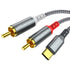 MCSPER USB C to 2 RCA Audio Cable, 6.6 Ft Type-C to RCA