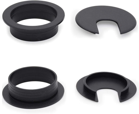 12 Pack 2 Inch Black Desk Grommet Kit, Plastic Cover for Office Wire Cable Hole Organizer