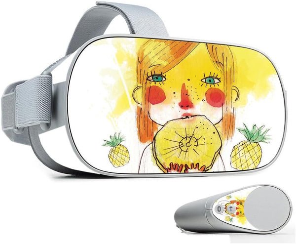 Skin Compatible with Oculus Go Mobile VR by MightySkins - March Pineapple | Unique Vinyl Decal Wrap Cover, Easy to Apply