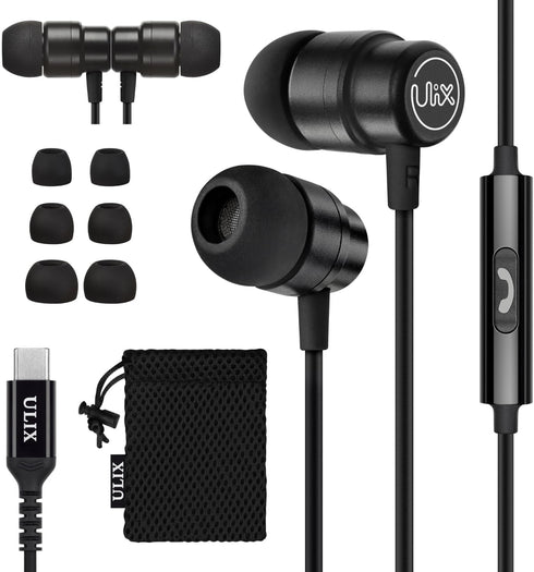 UliX Rider USB C Headphones, Magnetic USB-C Earbuds with 5 Years Warranty for iPhone 15 Pro Max Plus, Samsung Galaxy