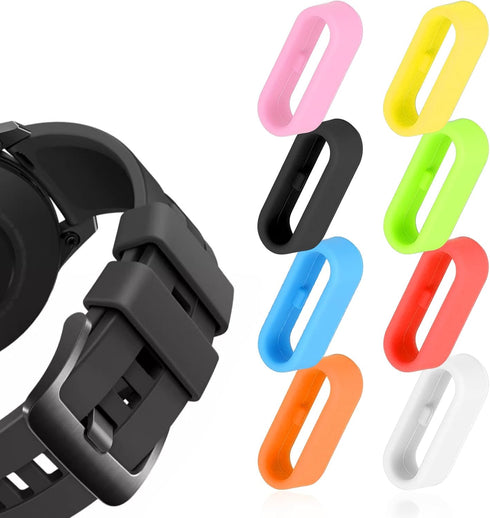 Multi-Color Smart Watch Security Bands, 16 Pack 20mm Silicone Fastener Rings Replacement for Smartwatch Accessories