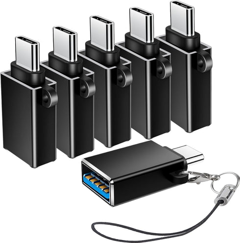 6 Pack USB C to USB Adapter, USB A to USB C Adapter, USB-C Male USB Female OTG Adapter for MacBook Pro, iPad Pro,