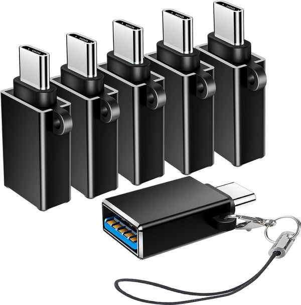 6 Pack USB C to USB Adapter, USB A to USB C Adapter, USB-C Male USB Female OTG Adapter for MacBook Pro, iPad Pro,