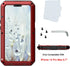 Marrkey iPhone 13 Pro Max Case, 360 Full Body Protective Heavy Duty Shockproof Tough Armour Aluminum Case - Red
