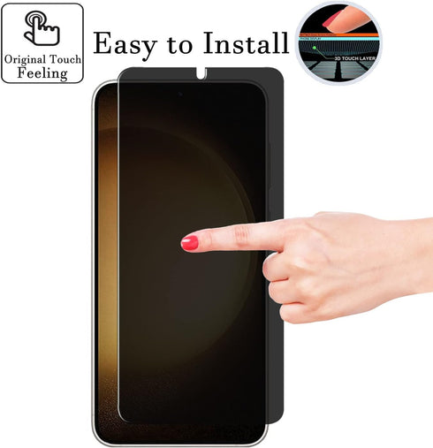 [2+2 Pack Samsung Galaxy S24 Plus Privacy Screen Protector and Camera Lens Protector, Premium Tempered Glass, No Bubbles