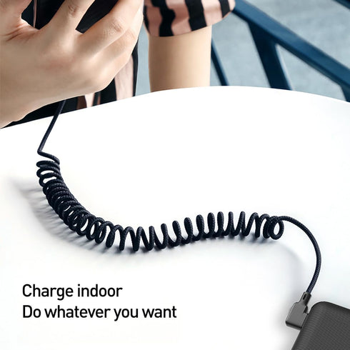 AICase 90 Degree Coiled Charging Cable, Right Angle Design Gaming LED Cord 6ft/1.8m for iPhone XS/8/7/Pad Pro Air