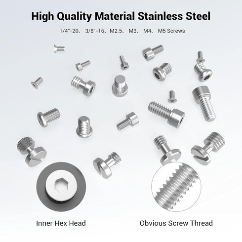 SmallRig 20Pcs Screws and Hex Key Storage Plate - Stainless Steel Screws with 4Pcs Hex Keys MD3184