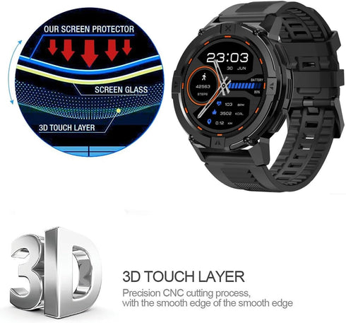 3 Pack Tempered Glass Screen Protector for Carbinox X-Ranger Smart Watch, Anti-Scratch Foils Glass
