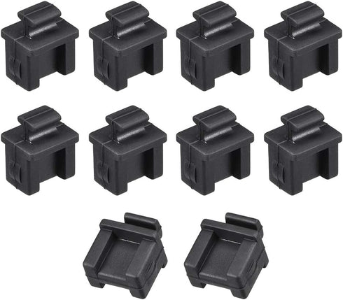 uxcell 10pcs SFP Silicone Protectors Cap - Anti Dust Port Cover, Black (14mm x 12mm x 17mm)