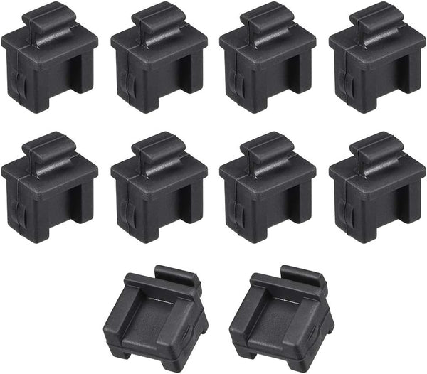 uxcell 10pcs SFP Silicone Protectors Cap - Anti Dust Port Cover, Black (14mm x 12mm x 17mm)