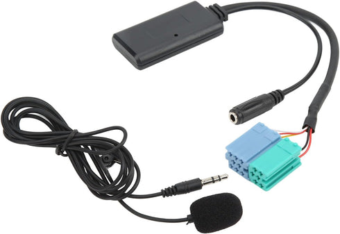 Car Bluetooth Audio Adapter Cable, Wireless AUX Input Adapter with Microphone, Bluetooth 5.0