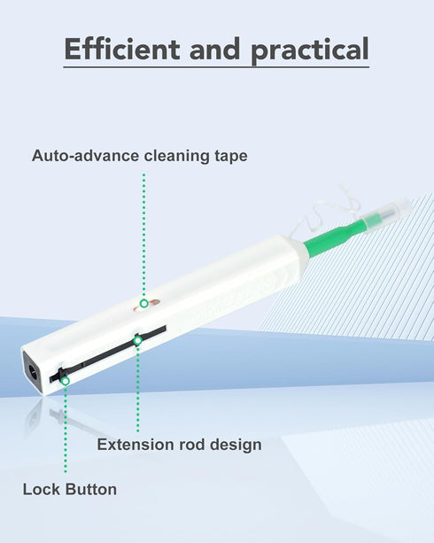 Fiber Optic Cleaning Pen, One Click Fiber Cleaner for SC/FC/ST 2.5mm Ferrule Connectors, Over 800 Uses with Case