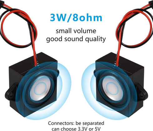 JUZITAO 4PCS 3 8 3.3V 5V Loudpeaker Watt Ohm Single Cavity Mini Speaker Full-Range Cavity Mobile Portable Advertising