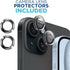 Tech Armor iPhone 15 Screen Protector 6.1" - 9H Hardness, HD, Case Friendly, Ballistic Glass, 3 Pack + Bonus Lens