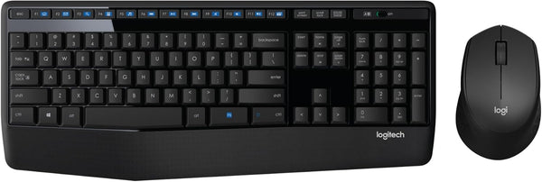 Logitech MK345 Wireless Combo, Full-Sized Keyboard with Palm Rest and Comfortable Mouse, Black