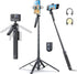 Hesheng Selfie Stick,71" Tripod for iPhone,360Rotation with Wireless Remote,Portable Aluminum Cellphone Stand,Vlog Live