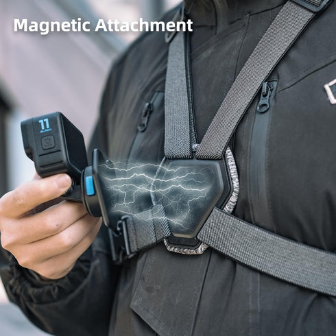 SUREWO Adjustable Magnetic Quick Release Chest Mount Harness, Compatible with GoPro Hero 12/11/10/9/8/7/6/5 Black
