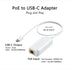 Gigabit PoE to USB C Converter for Smart Phone/Tablet, USB-C to Ethernet Adapter with 10W Charging, Plug & Play