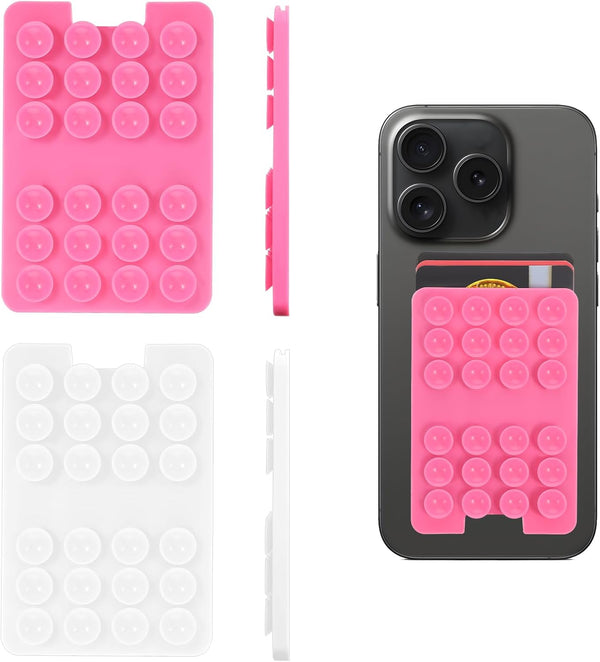 Nogeqi 2 Pcs Self Adhesive Phone Case Sticky Grip Multi-Purpose Silicone phone pocket