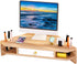 Triangle Monitor Riser, Cut Triangular Desktop Corner Stand with Drawers, Wooden Computer Stand for Office Organization