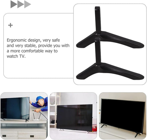 jojofuny Countertop Heavy Duty Aluminum TV Stand Base with Brackets, Universal TV Table Support Legs for Living Room