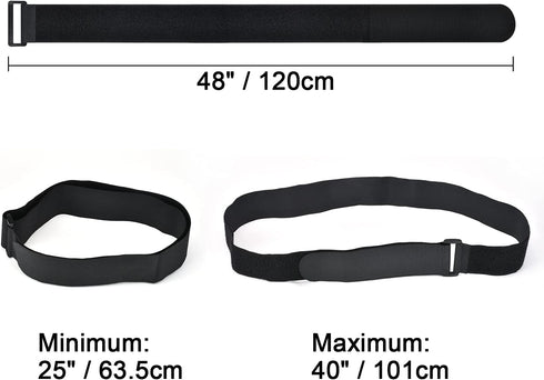 2 x 48 Inch Hook and Loop Cable Tie, 6 Pack Heavy Duty Adjustable Fastening Strap with Plastic D-ring Buckle