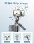 kzomKzoo 67 360 Selfie Stick Tripod with Light, Basic Phone Stand for iPhone & Samsung, All-in-One Extendable Tripod
