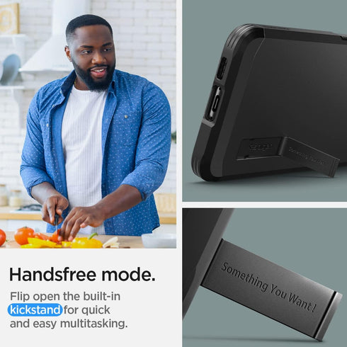 Galaxy S23 Case (2023) - Spigen Tough Armor in Black, built for ultimate protection and style.