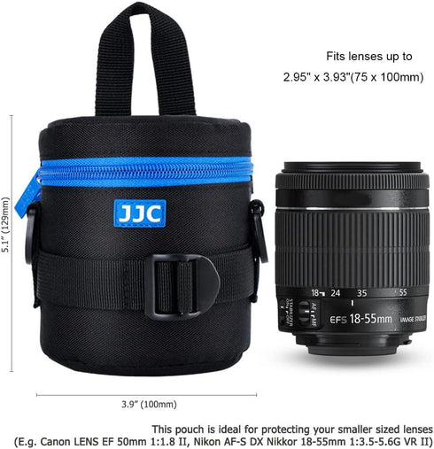 JJC Deluxe Lens Case Pouch Bag for Canon EF-S 18-55mm/EF 50mm f1.8/RF-S 18-150mm, Nikon AF-S 18-55mm/AF-P 18-55mm & More