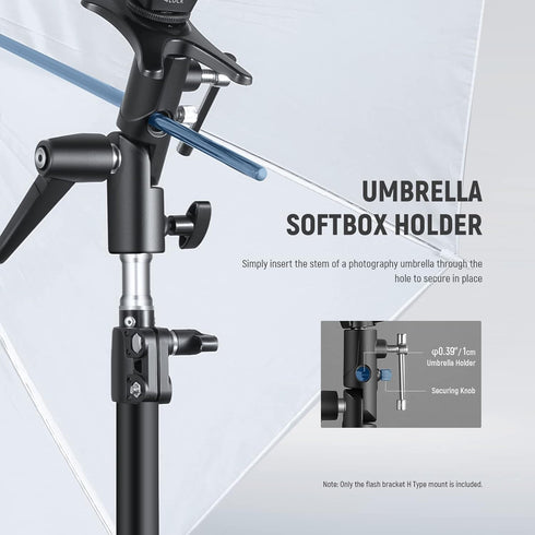 NEEWER Camera Flash Bracket H-Type Mount - Adjustable Metal Light Stand Adapter with Umbrella Softbox Holder