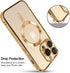 OOK Phone Case for iPhone 14 Pro Max with Camera Lens Protector, Anti-Scratch Shockproof Electroplated Slim Cover, Gold