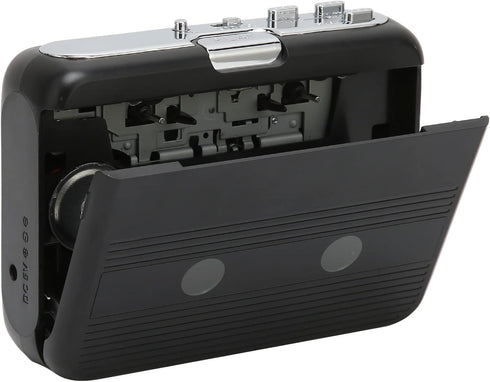 TON007B Bluetooth Cassette Player, ABS Auto Reverse Function Stereo Cassette Player with Headphone, Black